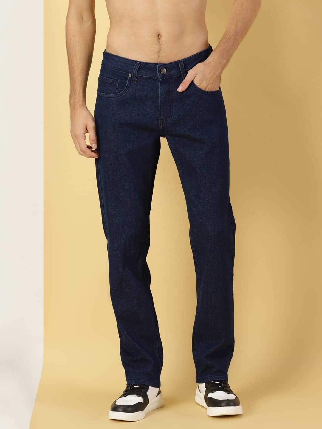 Thomas Scott Men Comfort Mid Rise Clean Look Stretchable Jeans