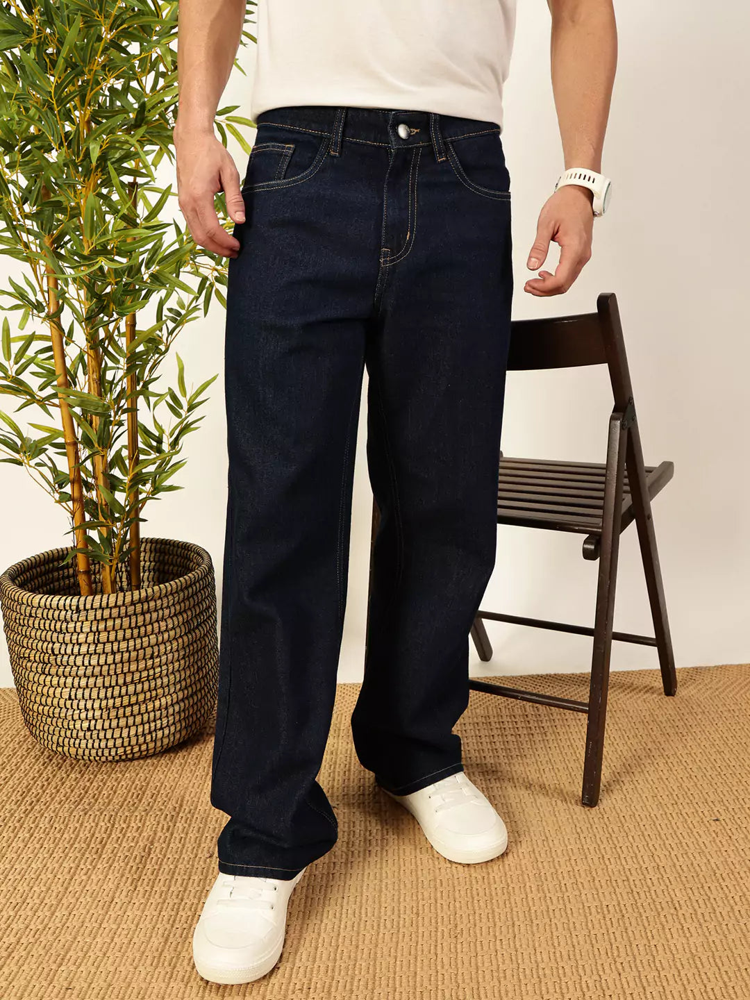 Thomas Scott Men Smart Relaxed Fit Baggy Jeans