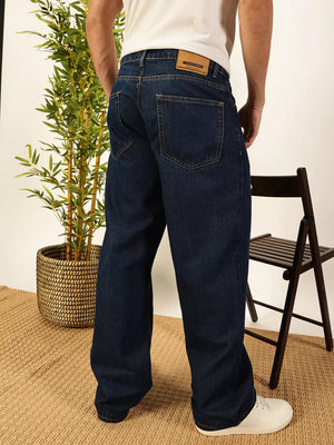 Thomas Scott Men Smart Relaxed Fit Pure Cotton Baggy Jeans