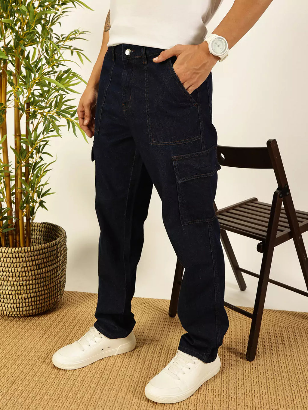 Thomas Scott Men Cotton Mid-Rise Smart Cotton Relaxed Fit Jeans