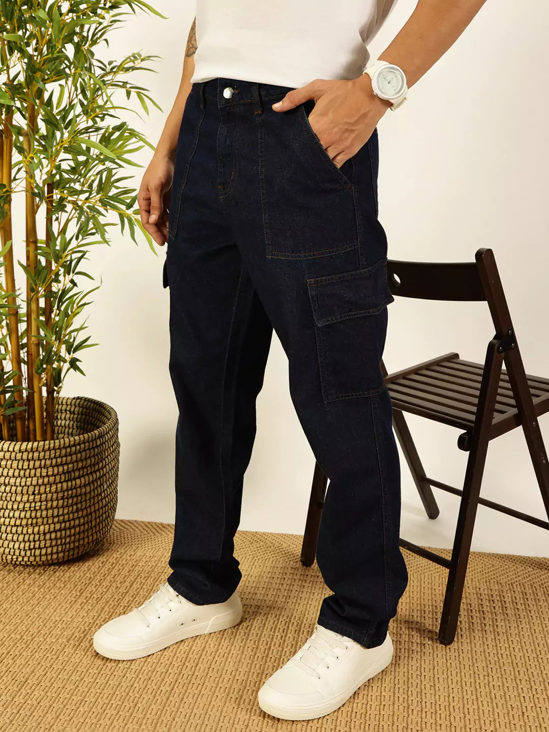 Thomas Scott Men Cotton Mid-Rise Smart Cotton Relaxed Fit Jeans