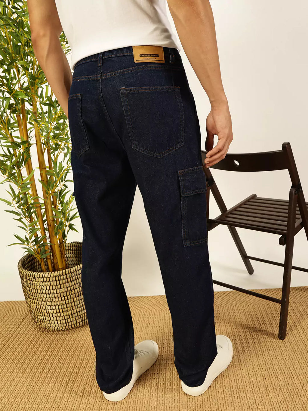 Thomas Scott Men Cotton Mid-Rise Smart Cotton Relaxed Fit Jeans