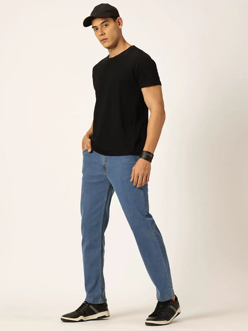Mid Blue  Smart Clean Look Relaxed Fit Jeans