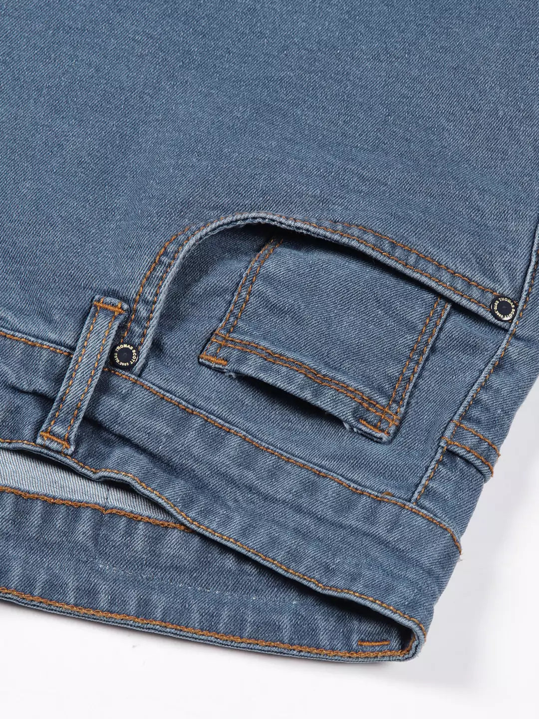 Mid Blue  Smart Clean Look Relaxed Fit Jeans