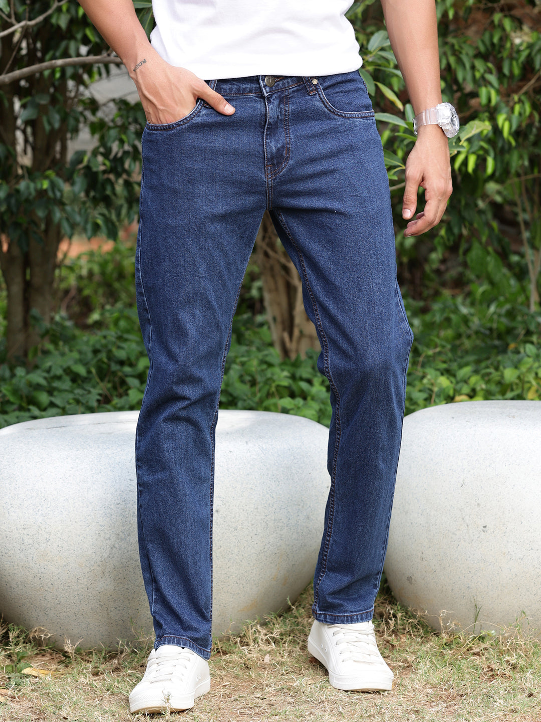 Thomas Scott Men Smart Slim Fit Light Fade Stretchable Jeans