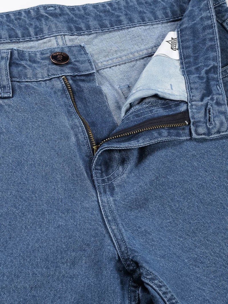 Thomas Scott Men Comfort Relaxed Fit Clean Look Pure Cotton Cargo Jeans
