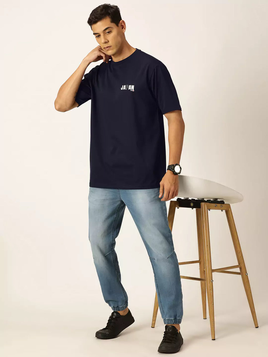 Thomas Scott Men Graphic Printed Drop Shoulder Oversized T-shirt