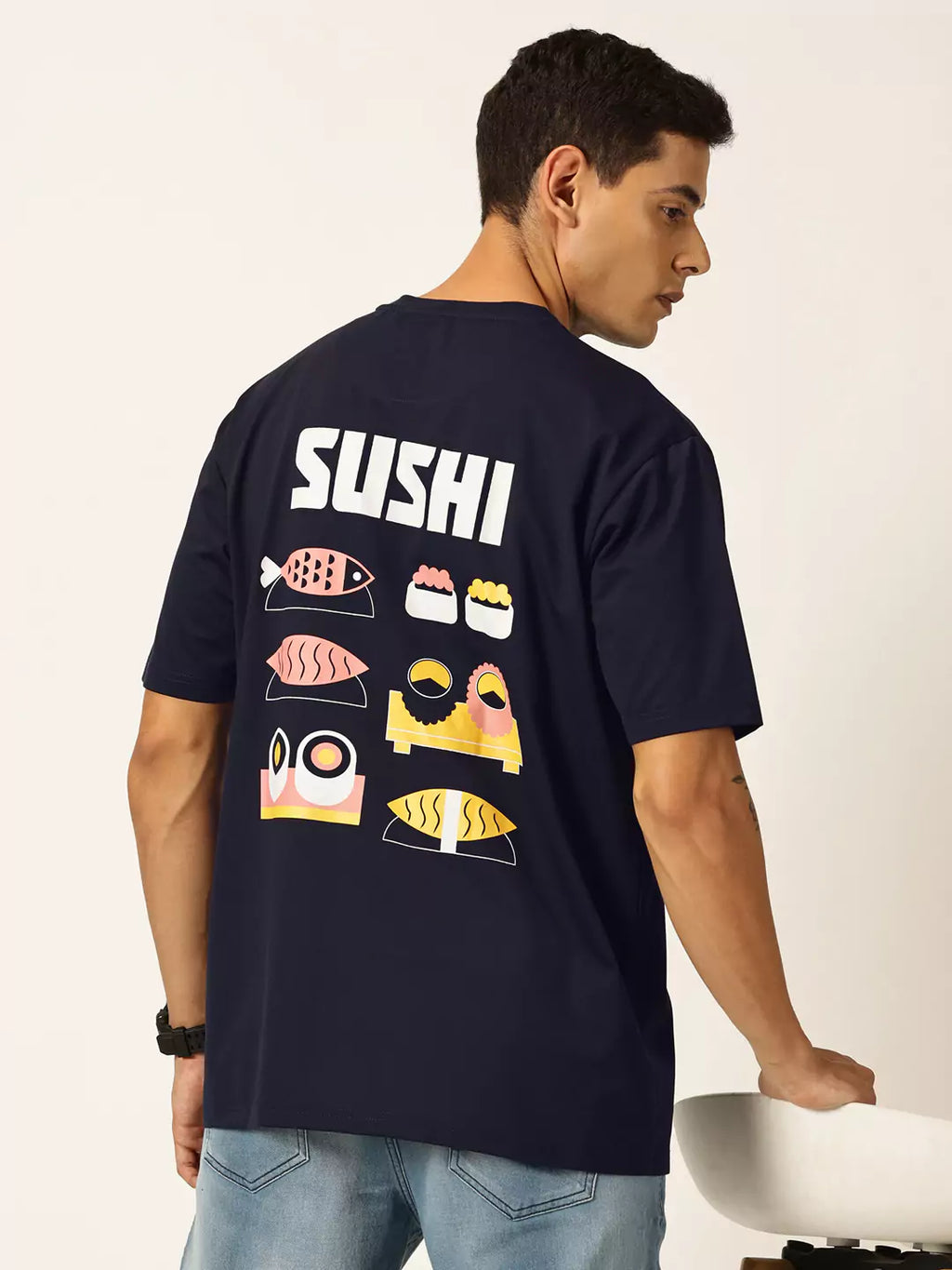 Thomas Scott Men Graphic Printed Drop Shoulder Oversized T-shirt
