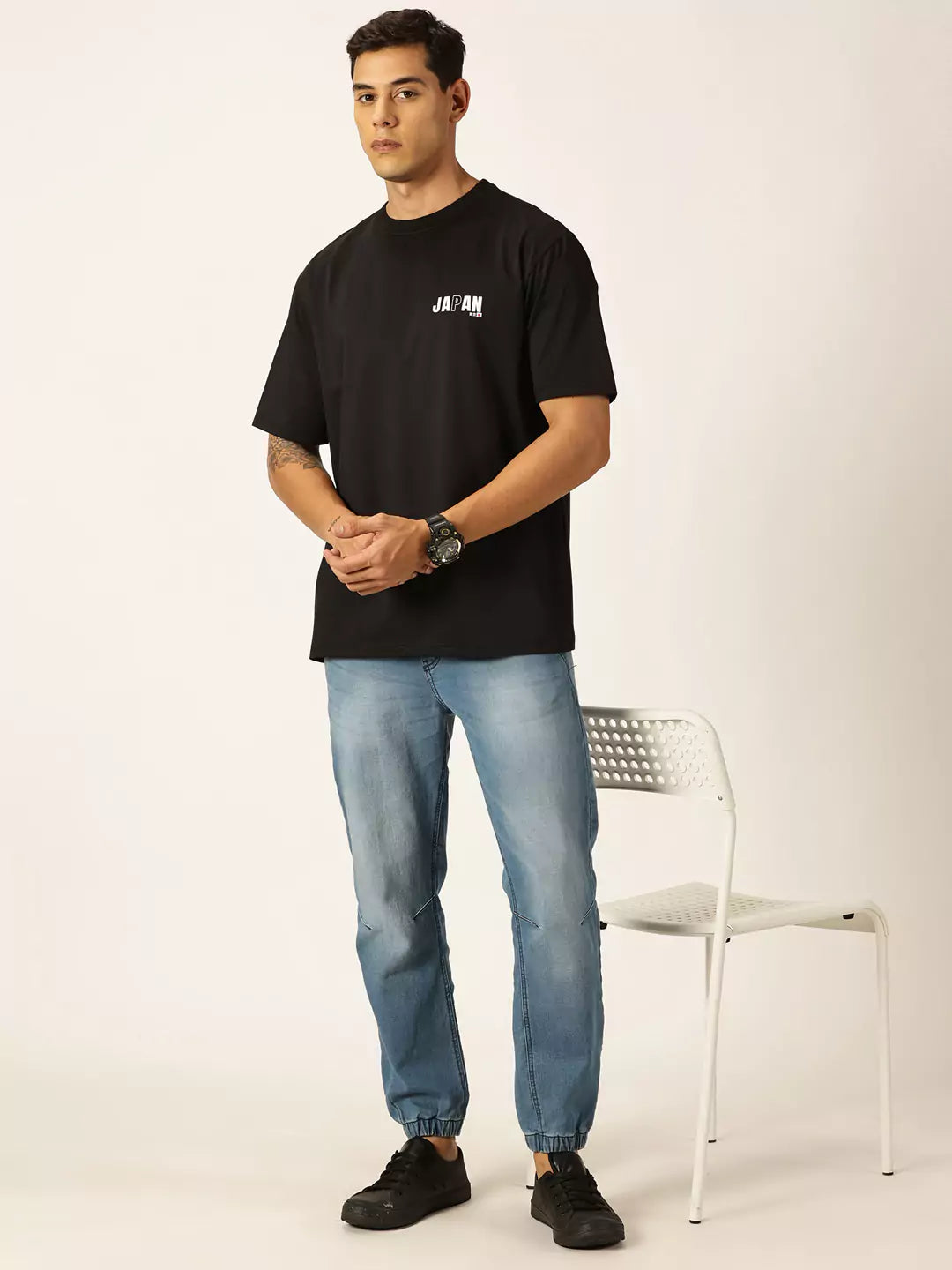 Thomas Scott Men Graphic Printed Drop Shoulder Oversized T-shirt