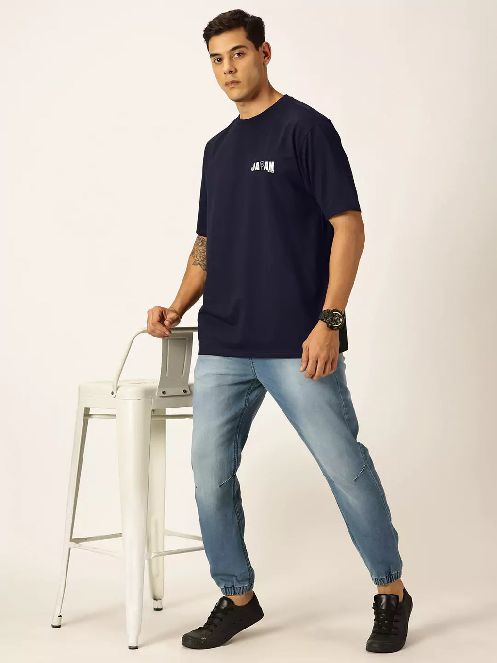 Thomas Scott Men Graphic Printed Drop Shoulder Oversized T-shirt
