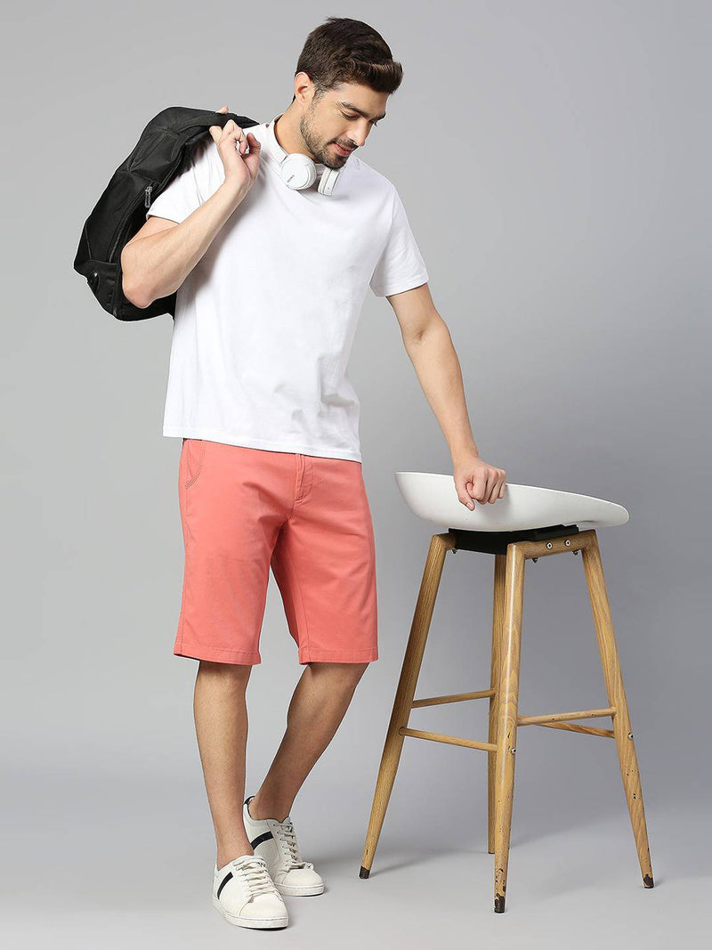 Thomas Scott Men Mid-Rise Slim Fit Cotton Chino Shorts