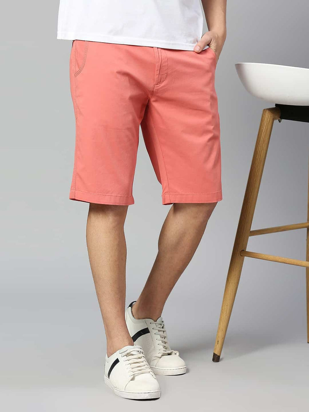 Thomas Scott Men Mid-Rise Slim Fit Cotton Chino Shorts
