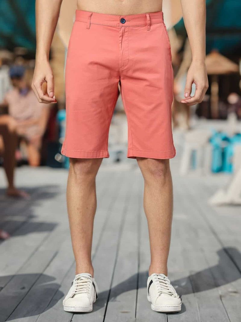 Thomas Scott Men Mid-Rise Slim Fit Cotton Chino Shorts