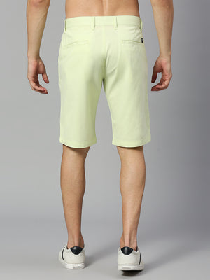 Thomas Scott Men Green Slim Fit Mid-Rise 100% Cotton Solid Woven Shorts