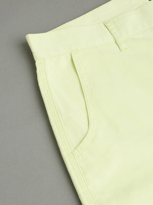 Thomas Scott Men Green Slim Fit Mid-Rise 100% Cotton Solid Woven Shorts
