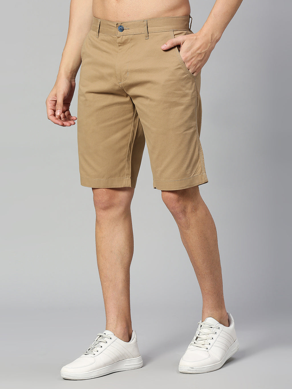 Thomas Scott Men Brown Slim Fit Mid-Rise 100% Cotton Solid Woven Shorts
