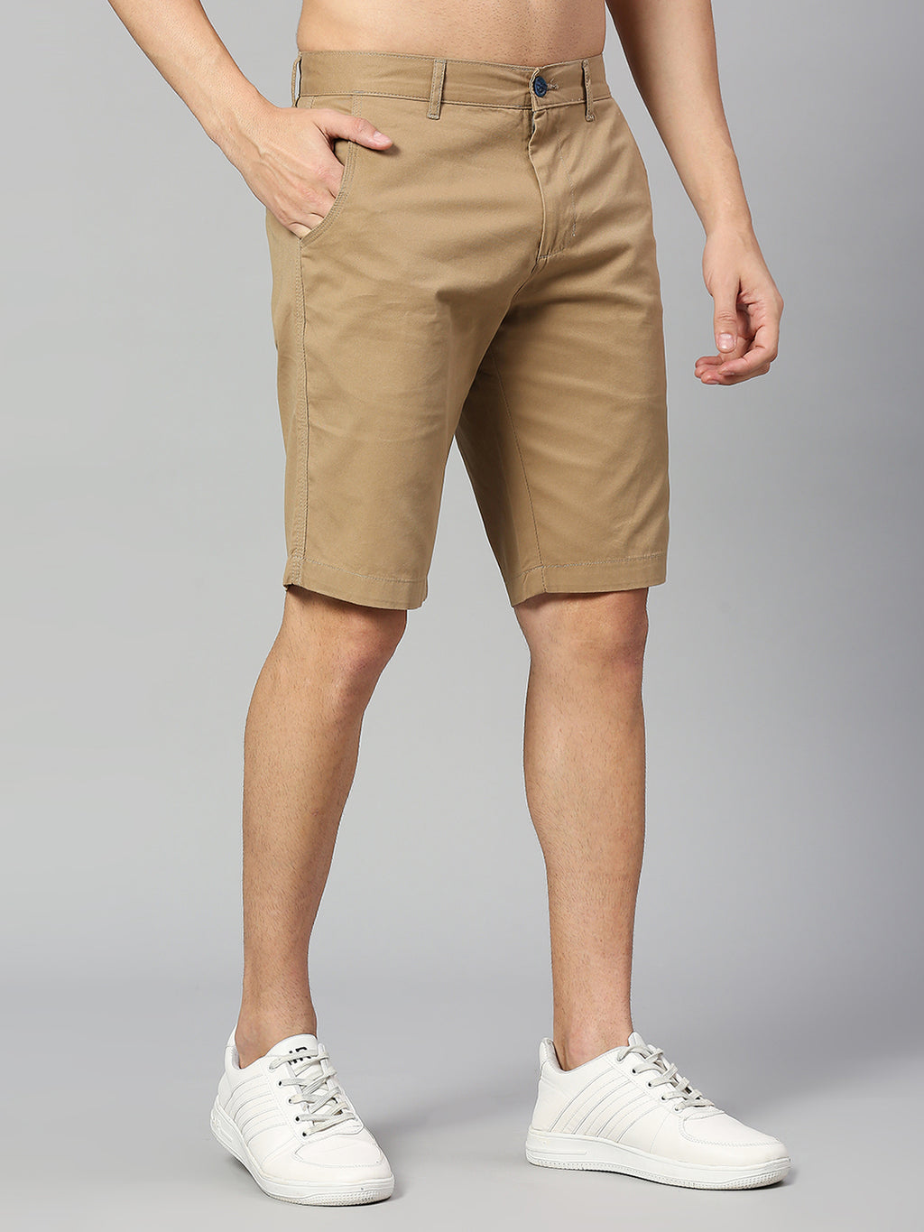 Thomas Scott Men Brown Slim Fit Mid-Rise 100% Cotton Solid Woven Shorts