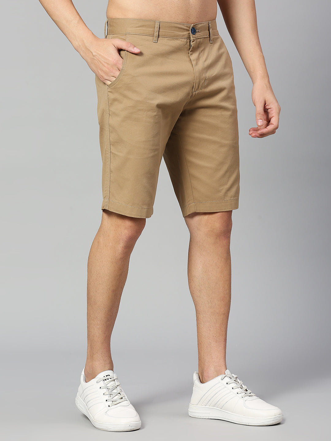 Thomas Scott Men Brown Slim Fit Mid-Rise 100% Cotton Solid Woven Shorts