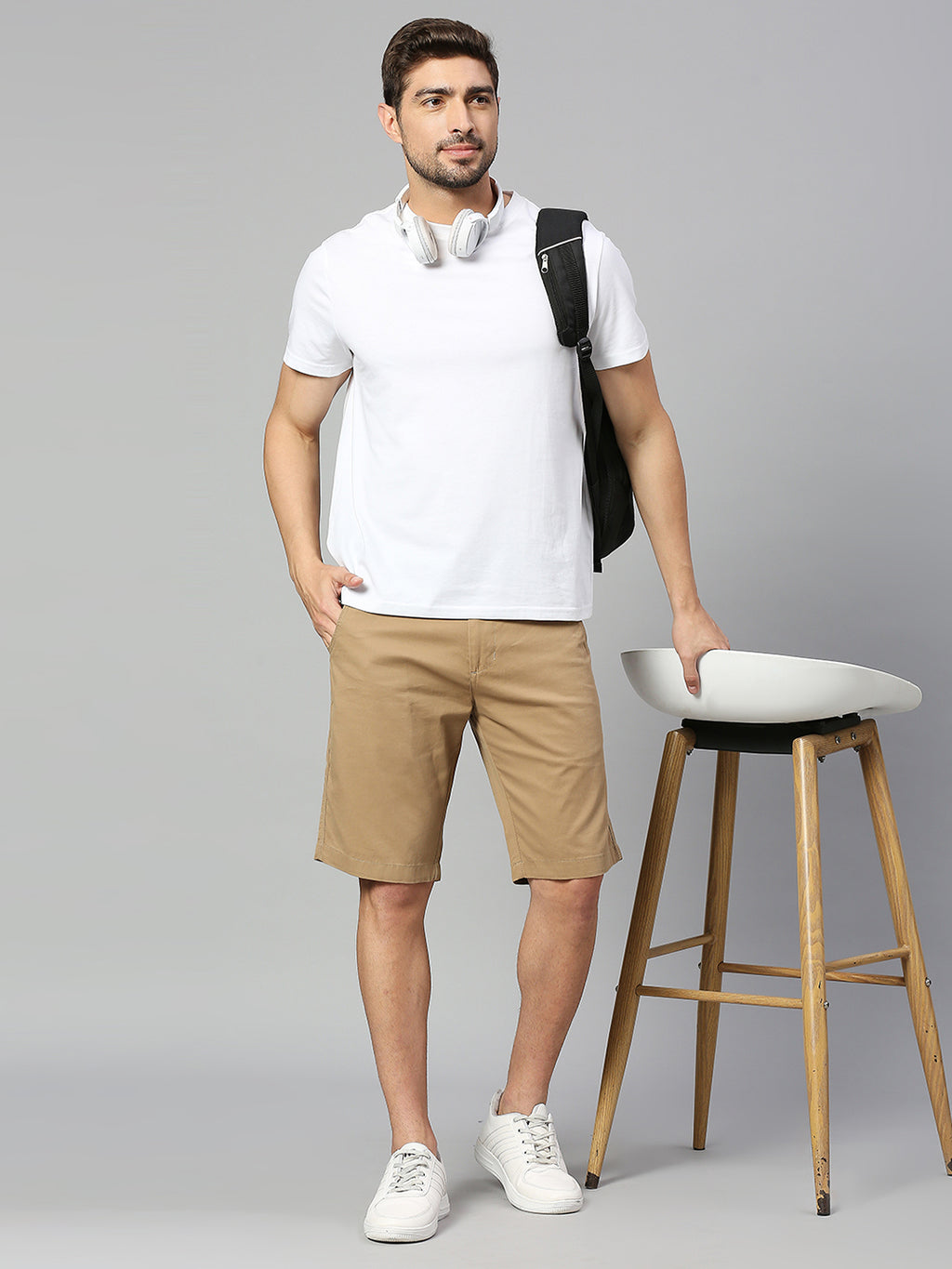 Thomas Scott Men Brown Slim Fit Mid-Rise 100% Cotton Solid Woven Shorts
