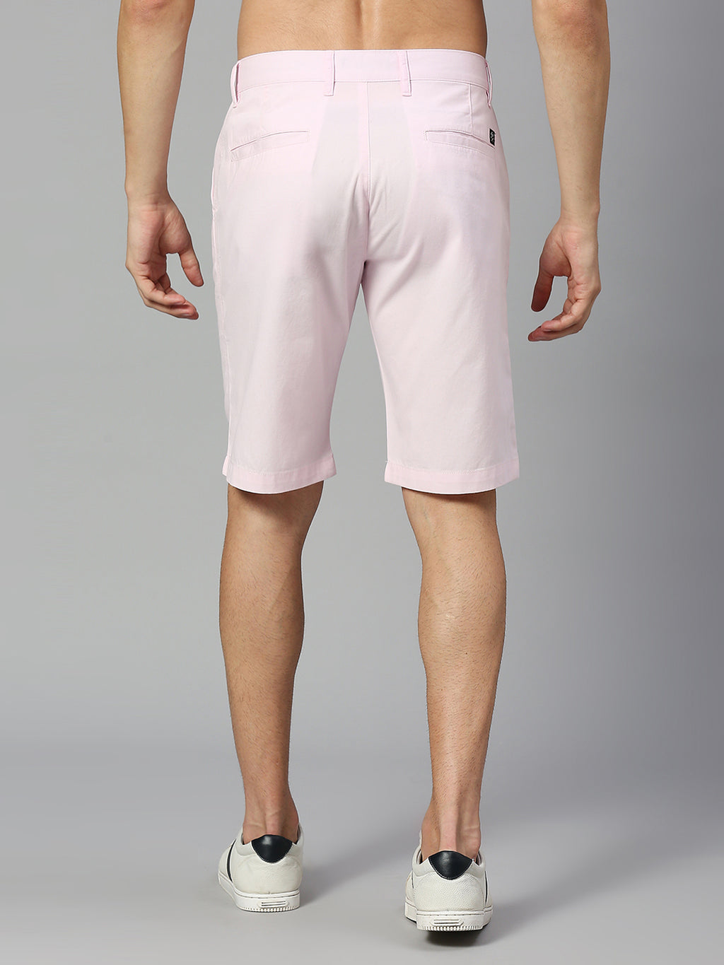 Thomas Scott Men Medium Pink Slim Fit Mid-Rise 100% Cotton Solid Woven Shorts