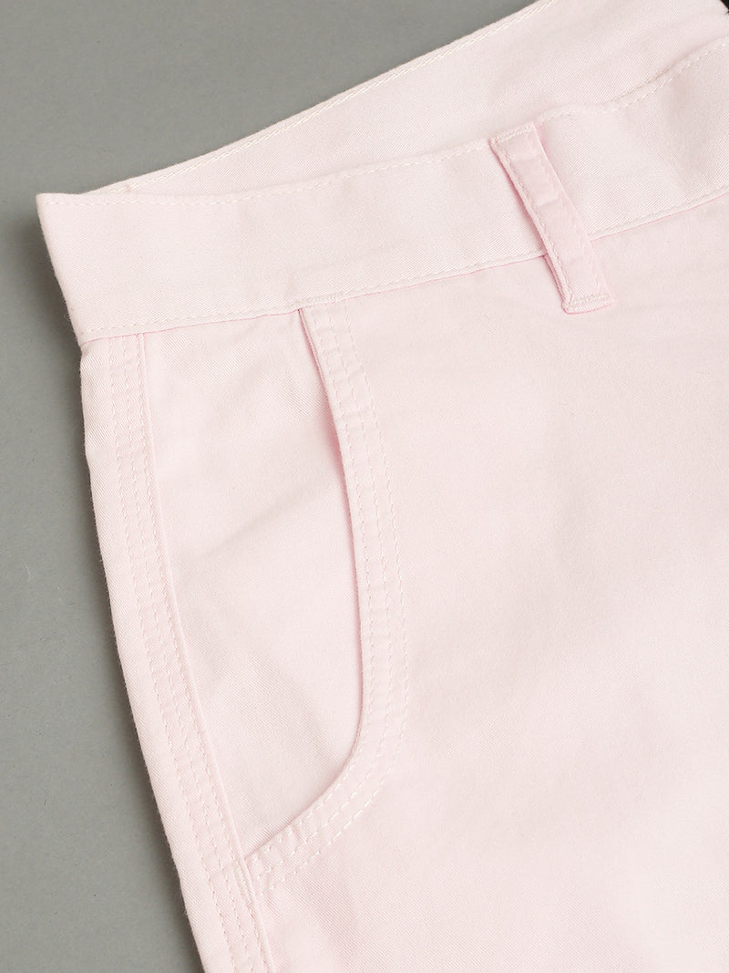 Thomas Scott Men Medium Pink Slim Fit Mid-Rise 100% Cotton Solid Woven Shorts