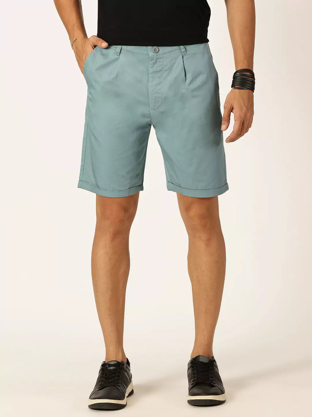 Thomas Scott Men Mid-Rise Cotton Casual Shorts