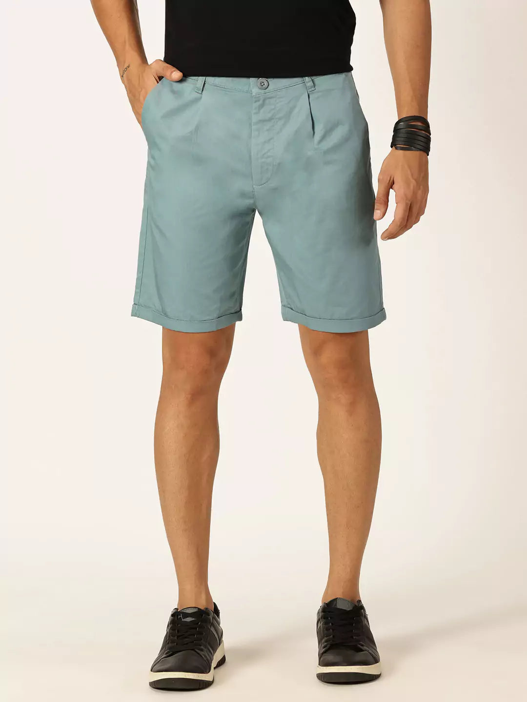 Thomas Scott Men Mid-Rise Cotton Casual Shorts