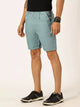 Mid Blue Mid-Rise Regular Fit Cotton Woven Chinos Shorts For Men