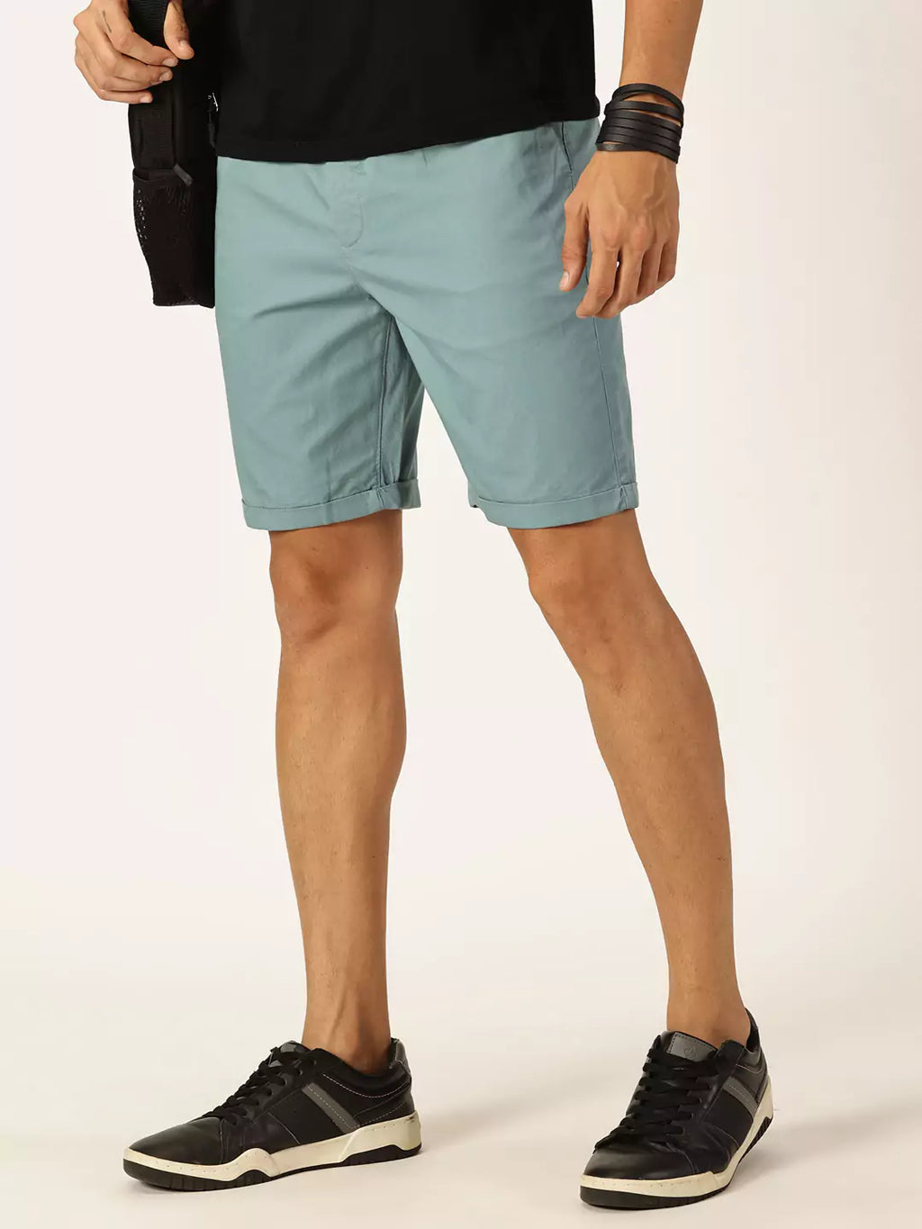 Thomas Scott Men Mid-Rise Cotton Casual Shorts