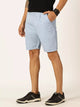 Sky Blue Mid-Rise Regular Fit Cotton Woven Chinos Shorts For Men
