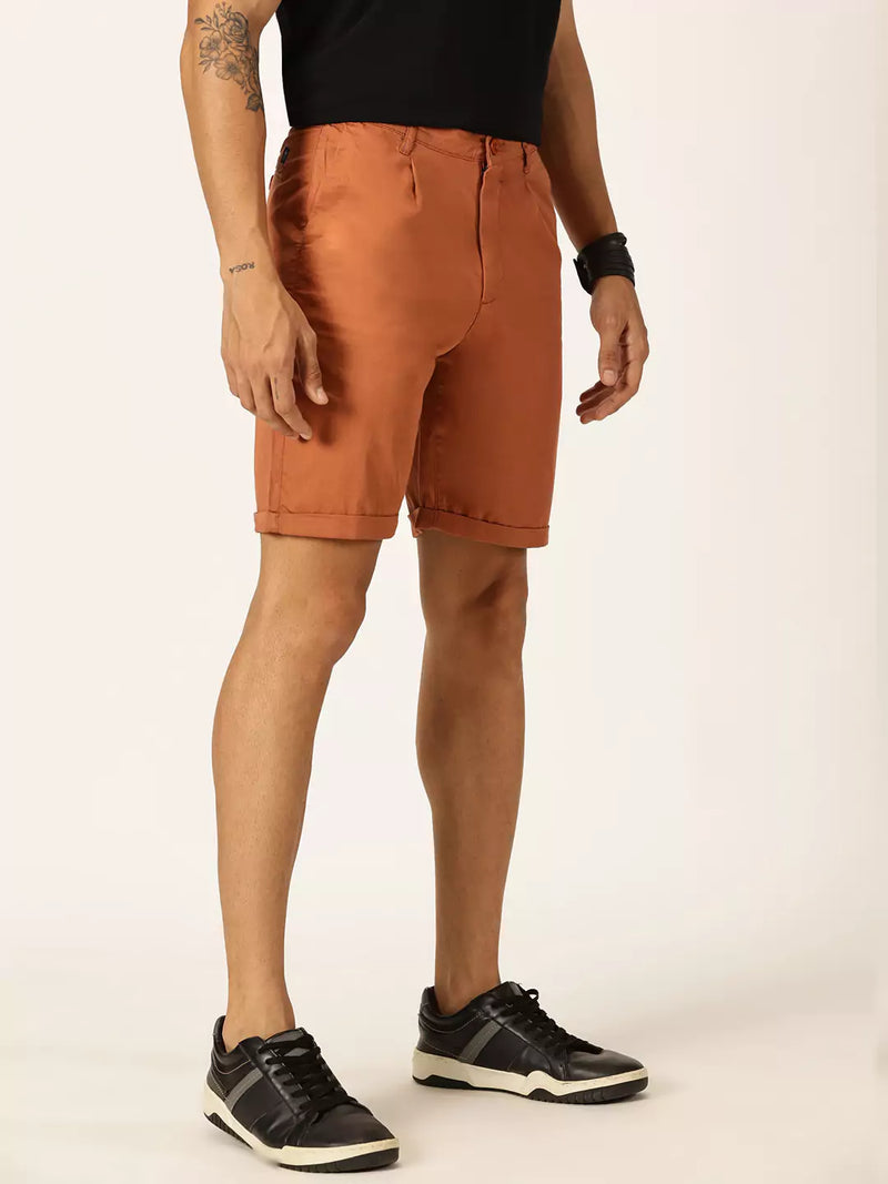 Thomas Scott Men Mid-Rise Pure Cotton Chino Shorts