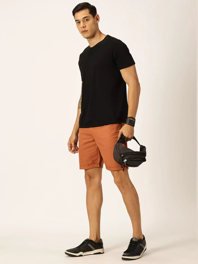 Thomas Scott Men Mid-Rise Pure Cotton Chino Shorts