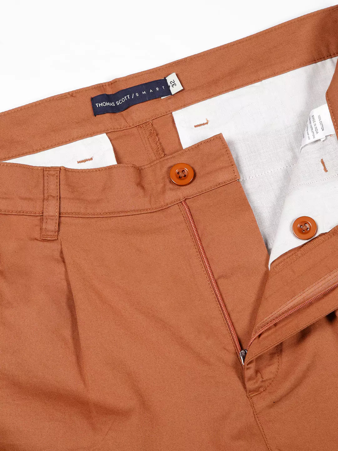 Thomas Scott Men Mid-Rise Pure Cotton Chino Shorts