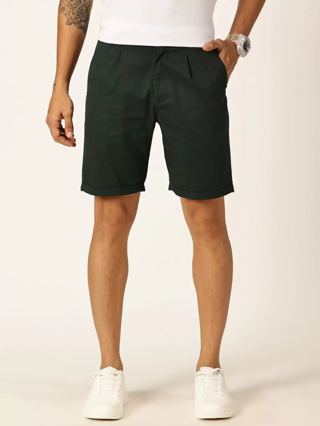 Thomas Scott Men Mid-Rise Pure Cotton Chino Shorts