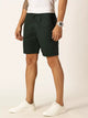 Bottle Green Mid-Rise Regular Fit Cotton Woven Chinos Shorts For Men