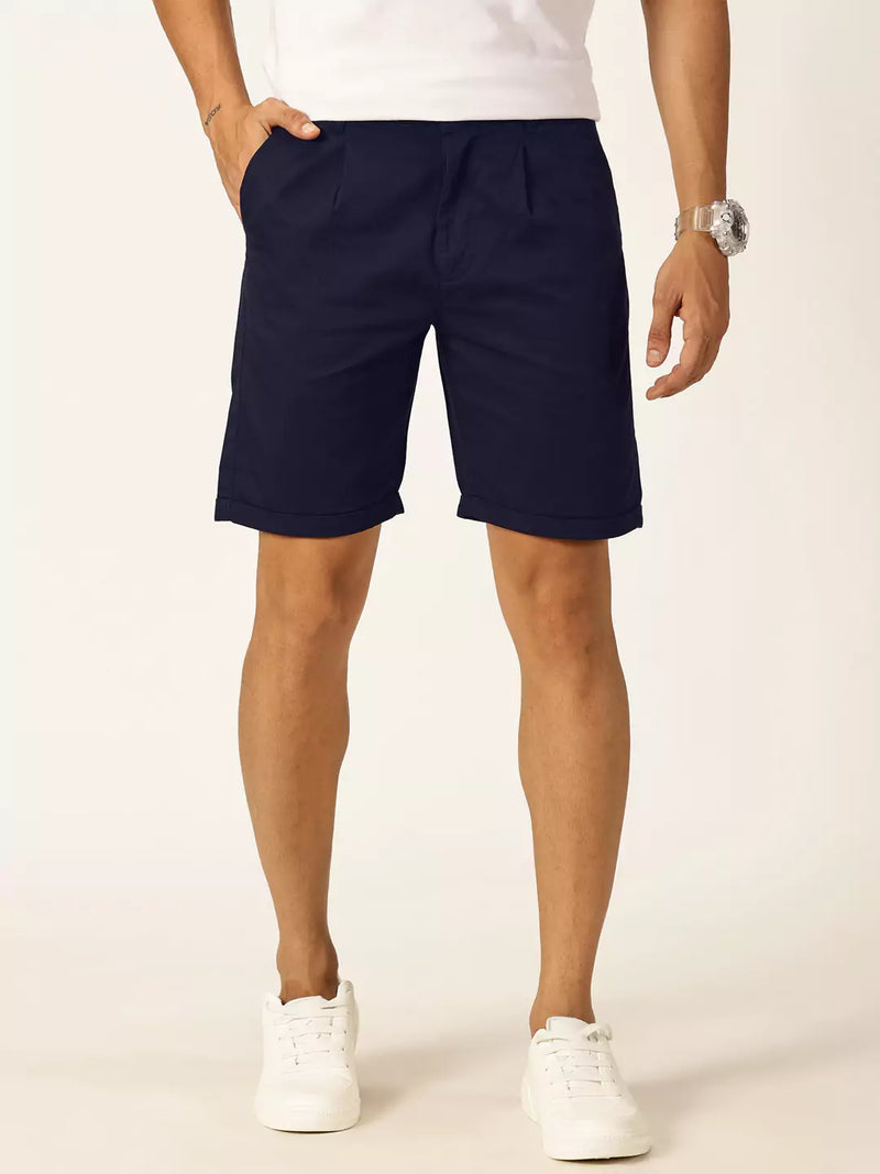 Thomas Scott Men Mid-Rise Cotton Casual Shorts