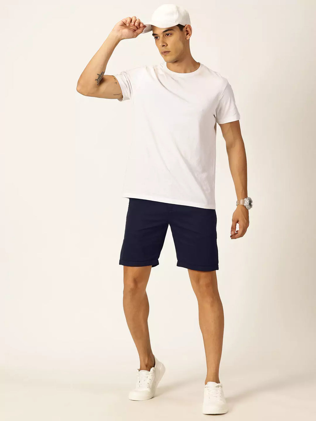 Thomas Scott Men Mid-Rise Cotton Casual Shorts