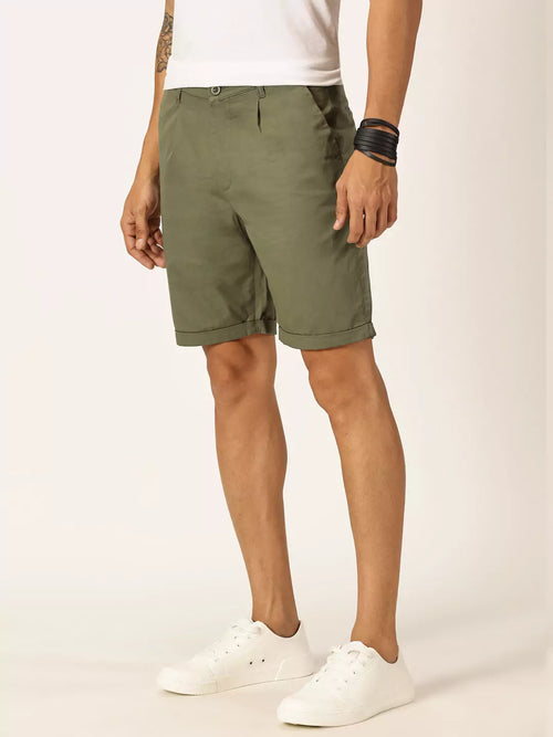 Thomas Scott Men Mid-Rise Pure Cotton Chino Shorts