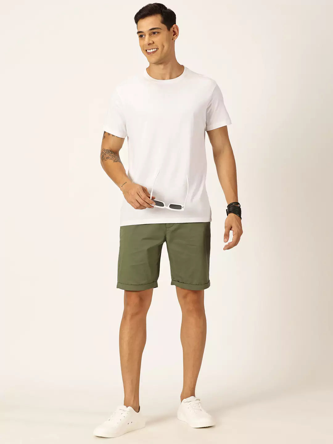 Thomas Scott Men Mid-Rise Pure Cotton Chino Shorts
