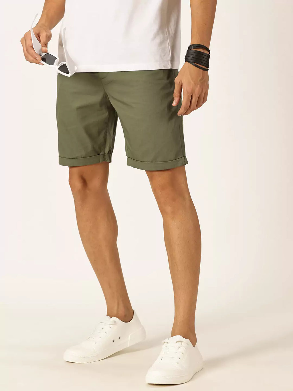 Thomas Scott Men Mid-Rise Pure Cotton Chino Shorts