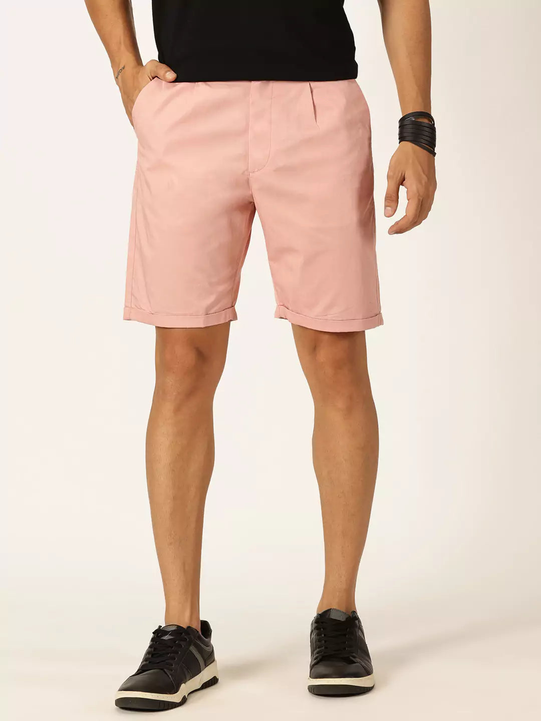 Thomas Scott Men Mid-Rise Cotton Casual Shorts