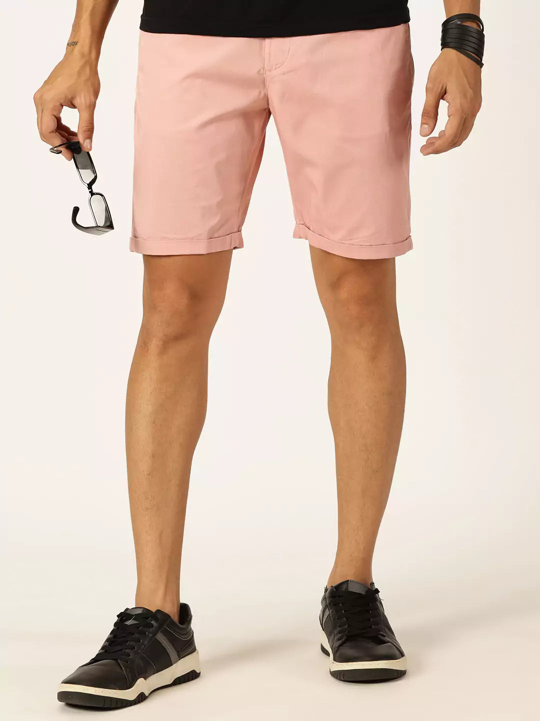 Thomas Scott Men Mid-Rise Cotton Casual Shorts