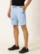Sky Blue Mid-Rise Pure Cotton Chino Shorts For Men