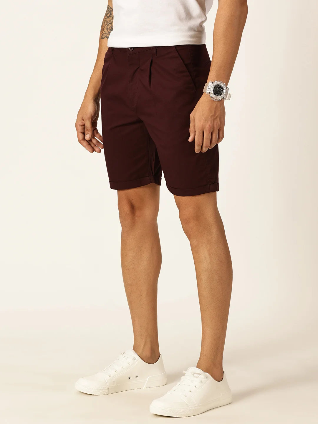 Thomas Scott Men Mid-Rise Pure Cotton Chino Shorts