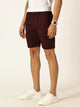 Wine Mid-Rise Pure Cotton Chino Shorts For Men