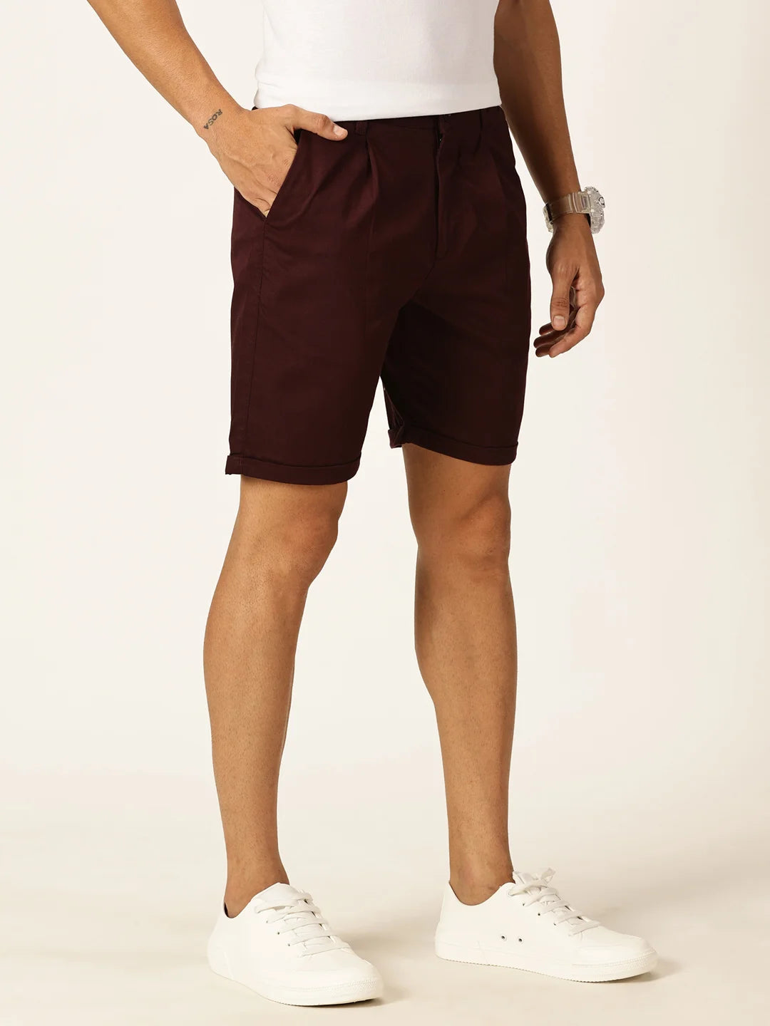 Thomas Scott Men Mid-Rise Pure Cotton Chino Shorts