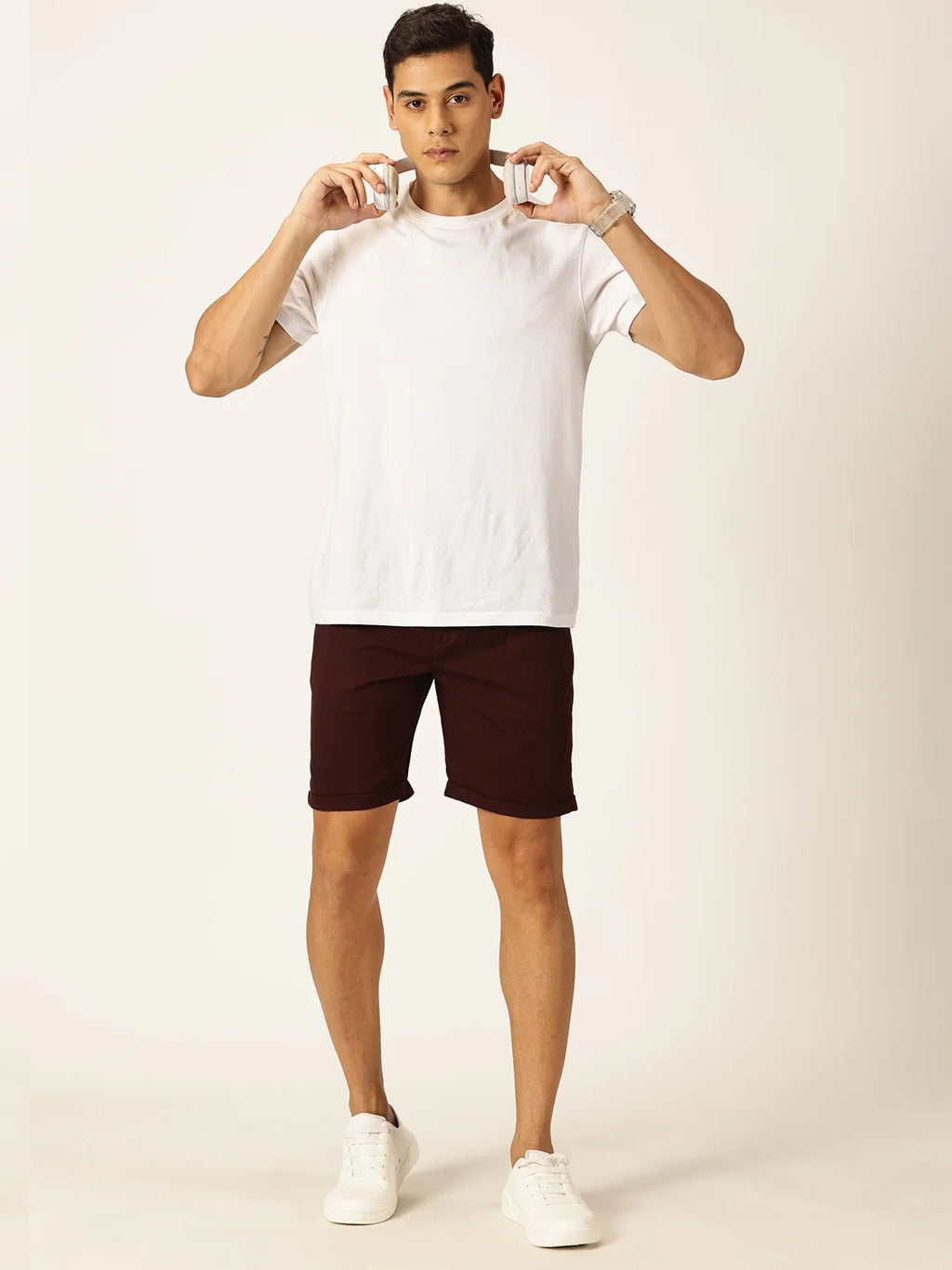 Thomas Scott Men Mid-Rise Pure Cotton Chino Shorts