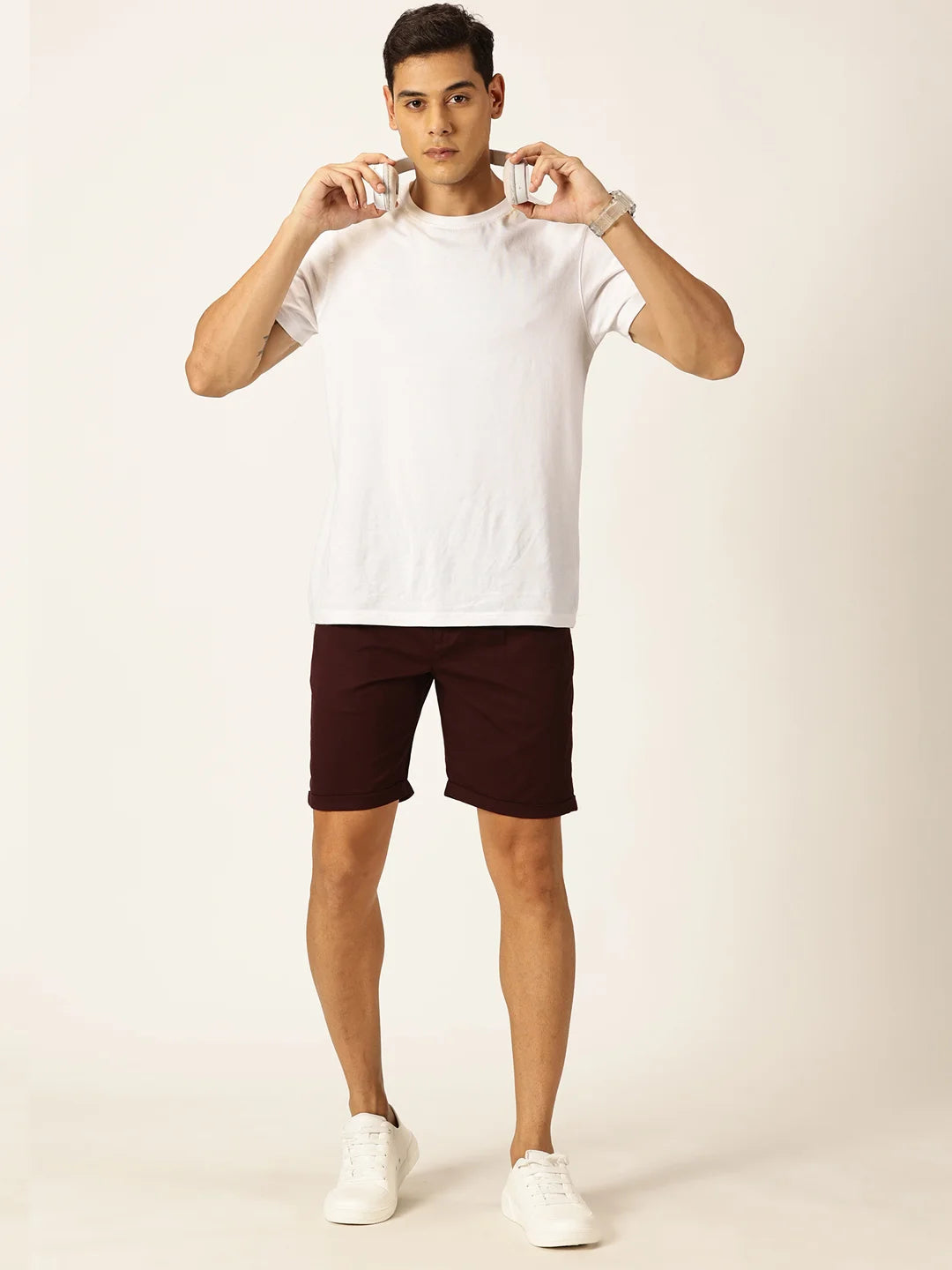 Thomas Scott Men Mid-Rise Pure Cotton Chino Shorts