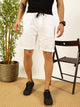 White Regular Fit Mid-Rise Cotton Boxer Shorts For Men