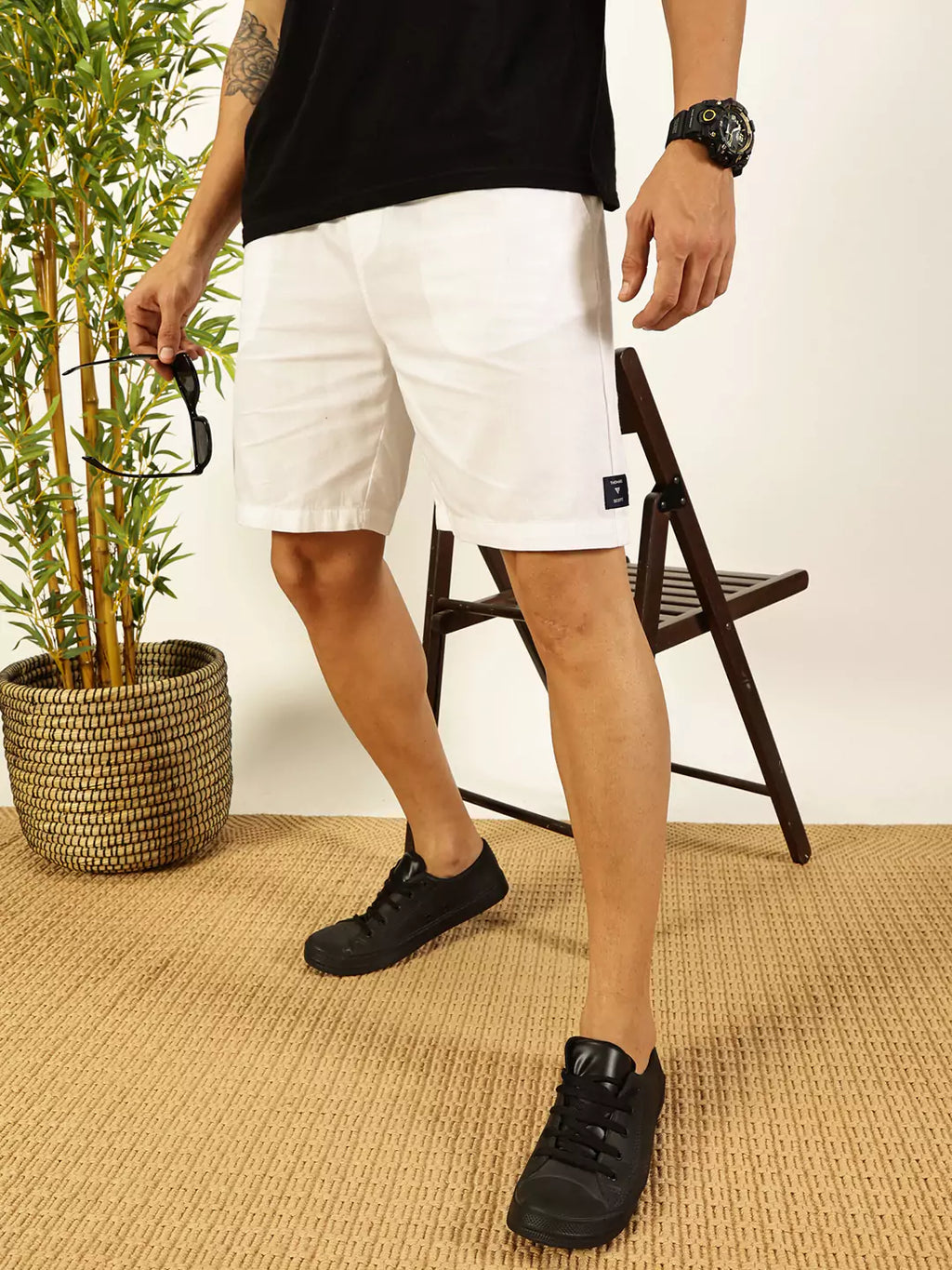 Men White Cotton Boxer Shorts